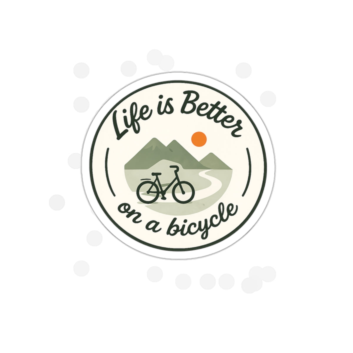 Life is Better on a Bicycle Logo Die-Cut Sticker
