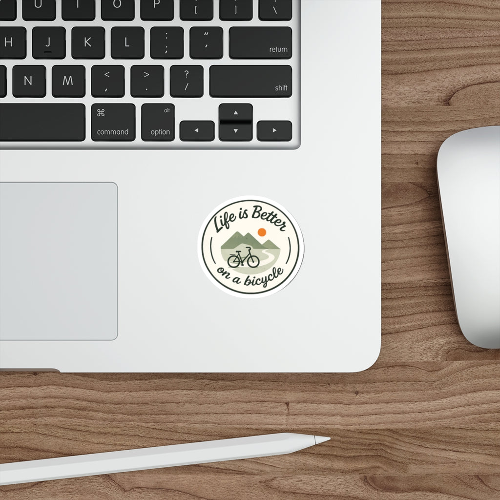 Life is Better on a Bicycle Logo Die-Cut Sticker