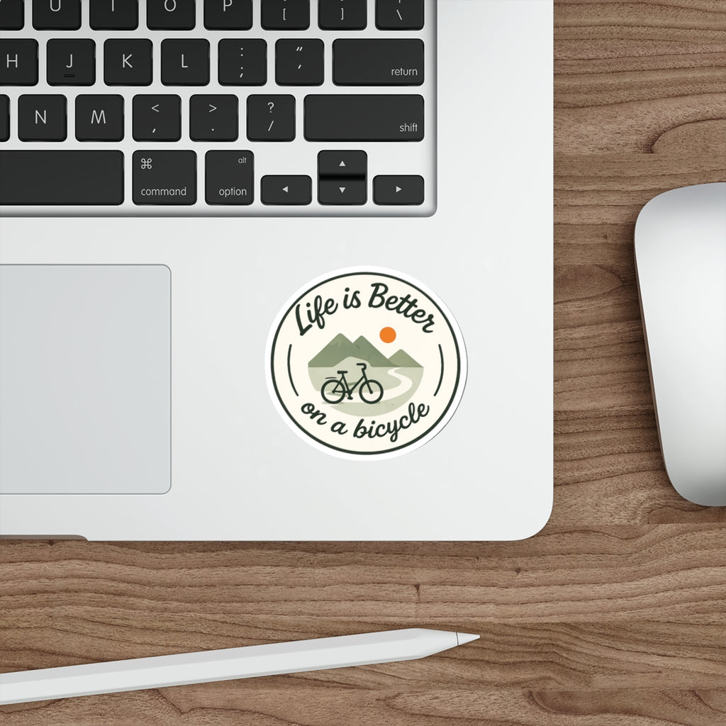 Life is Better on a Bicycle Logo Die-Cut Sticker