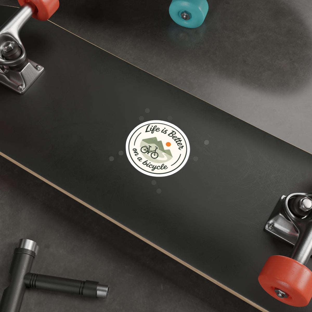 Life is Better on a Bicycle Logo Die-Cut Sticker