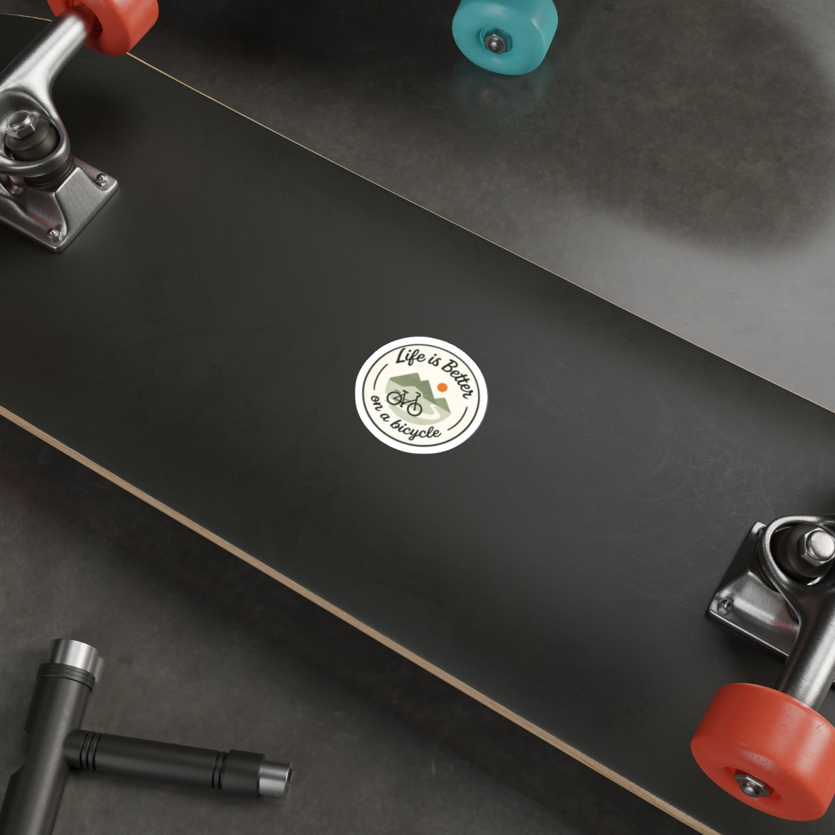 Life is Better on a Bicycle Logo Die-Cut Sticker