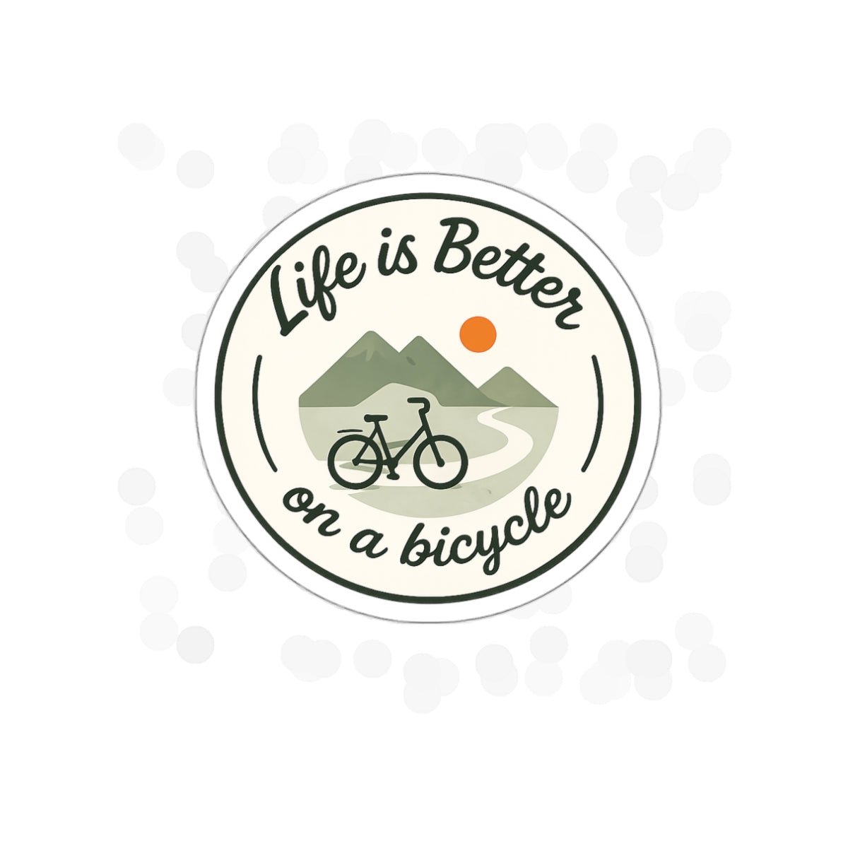 Life is Better on a Bicycle Logo Die-Cut Sticker